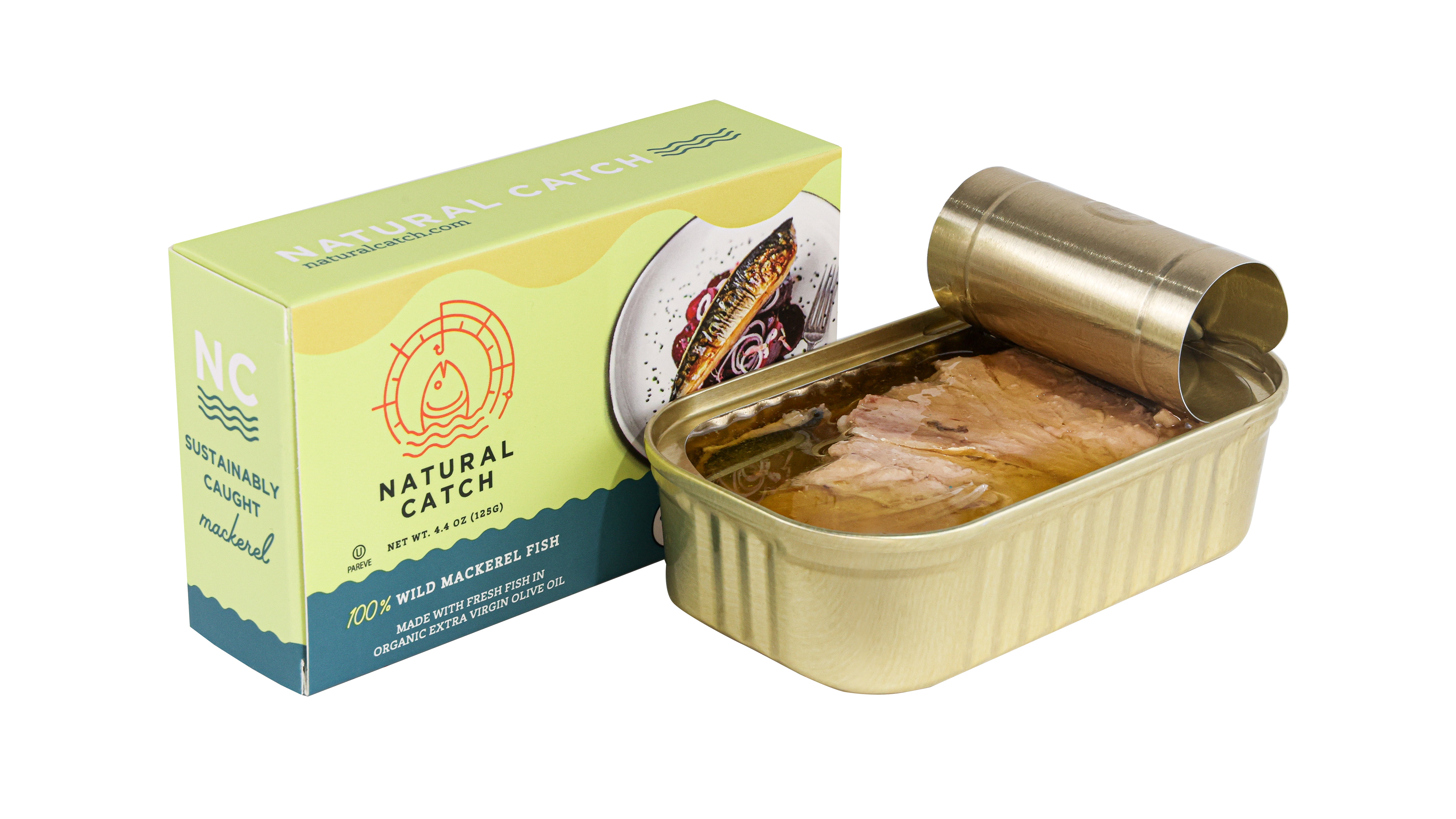 blue fish kento box fish calories Natural Catch Mackerel in Organic Extra Virgin Olive Oil