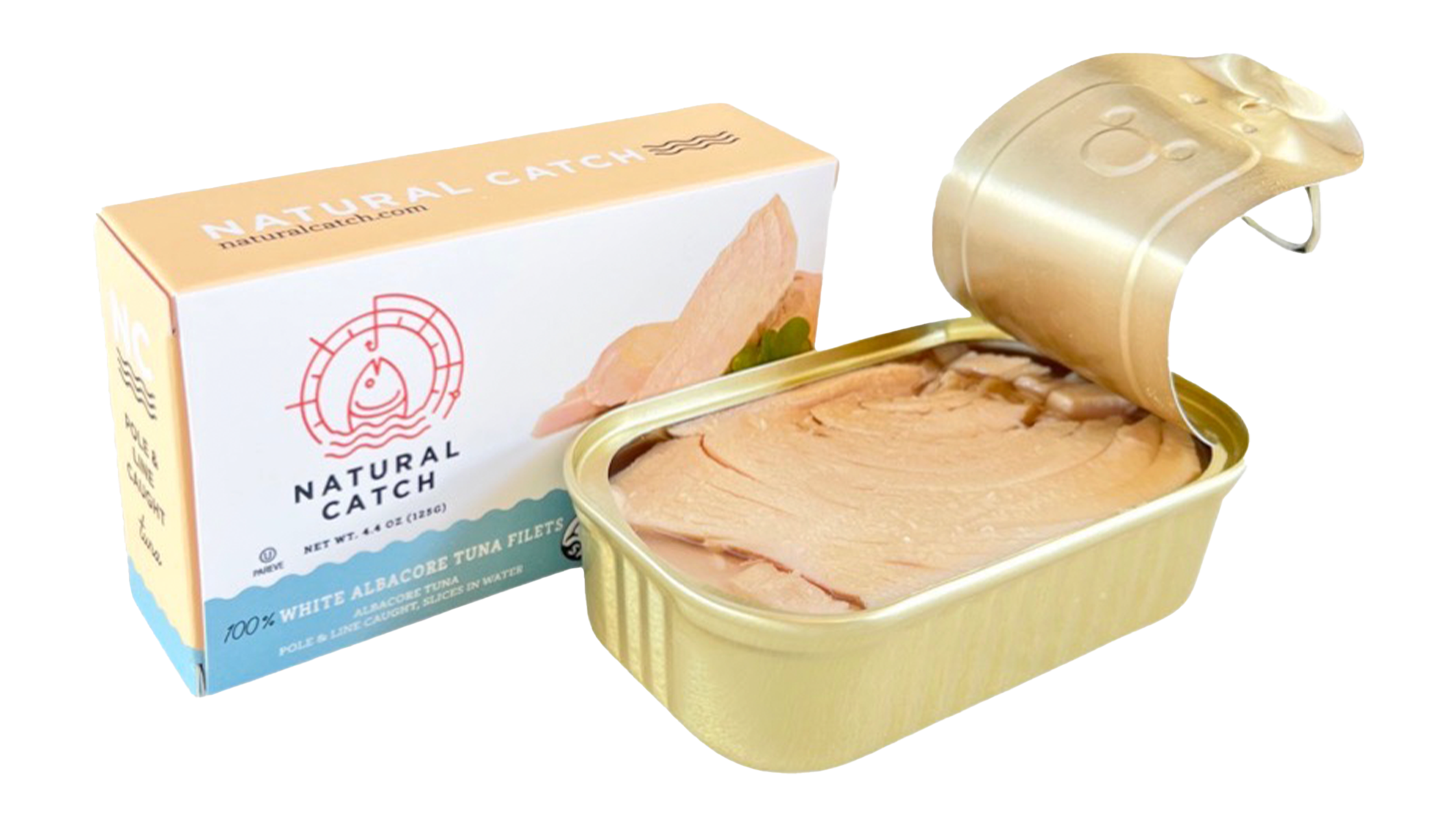 Natural Catch White Albacore Tuna Fillets In Water – 12-Pack, 4.4 Oz Tins – Gluten Free, USA